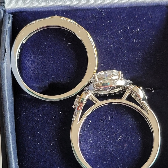 Endless Love Personalized Bridal Ring Set 925/18k 4 caret - Picture 5 of 6